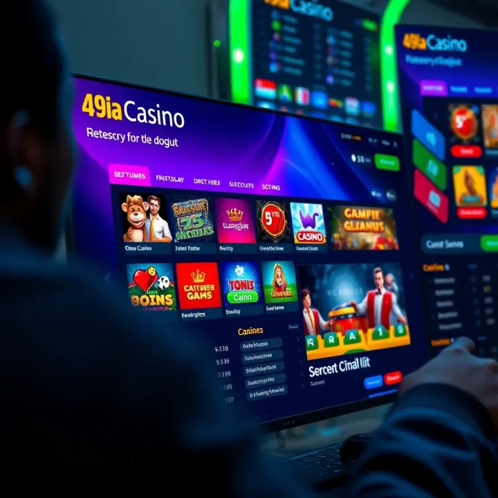 User-friendly dashboard displaying online casino games and account options on a digital screen