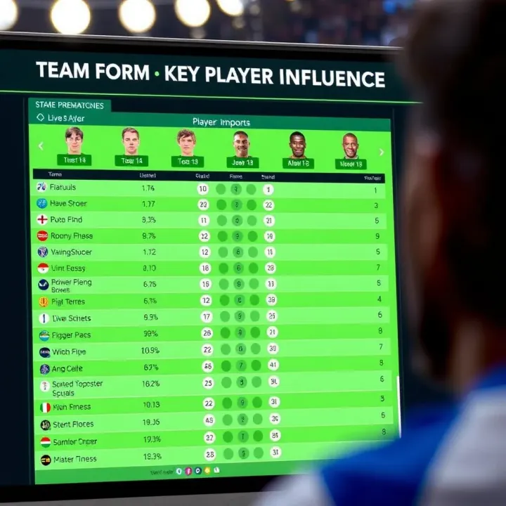 Chart displaying team performance trends and player impact ratings