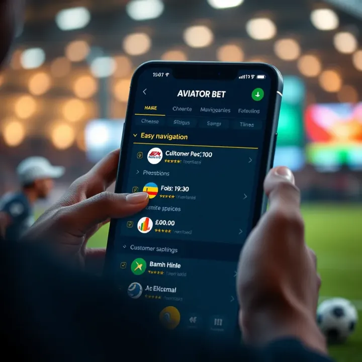User interface of Aviator Bet app showing easy navigation and betting options