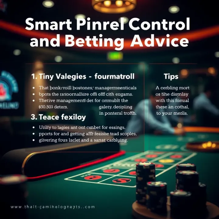 Graphic showing bankroll management and betting tips for casino players