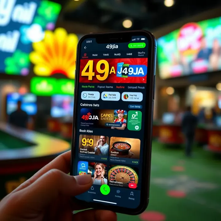 User interface showcasing new features and enhanced navigation of 49ja app on a smartphone screen