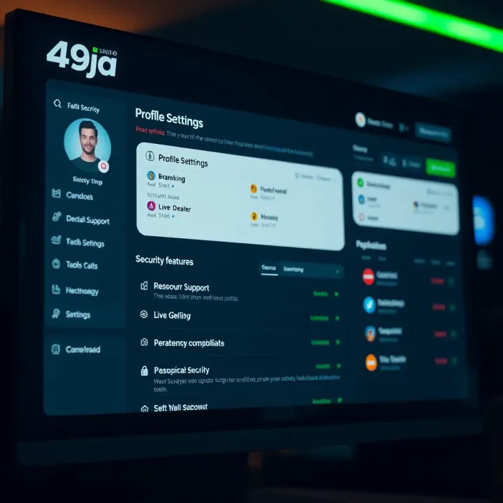 Dashboard overview showing profile settings and security options
