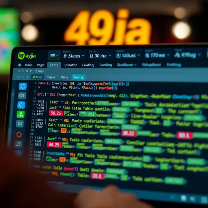 Interface of 49ja platform with code pasted in the editor window