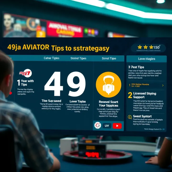 Graphical interface displaying key strategies and tips to enhance gameplay in 49ja Aviator