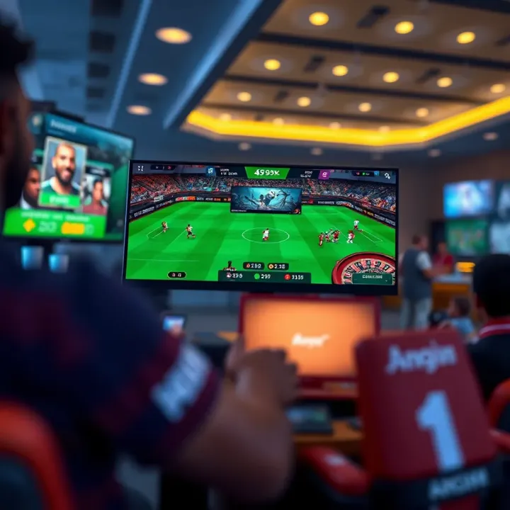Illustration of an online gaming interface showcasing the gameplay of a popular Nigerian free-to-play game