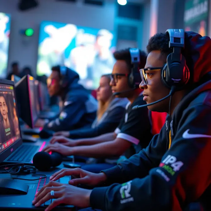 Nigerian gamers actively engaged in Counter-Strike competition on a vibrant digital platform