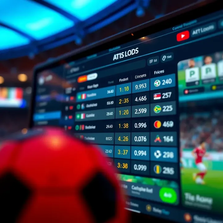 Football betting odds displayed on a digital screen showing Europa League match options