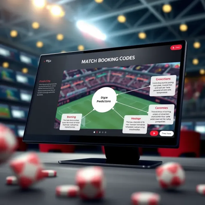 Diagram showing how match booking codes link to sports betting predictions on digital platform