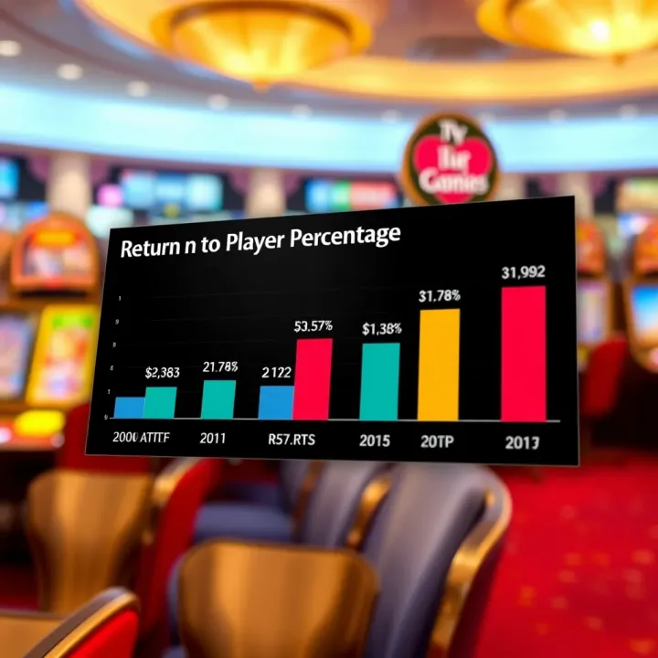 Graph showing Return to Player percentages for various online slot games