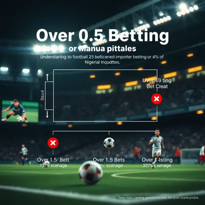 Visual Explanation of Over 0.5 Betting in Football on 49ja Diagram showing how over 0.5 bets work in football with highlighted goal scenarios