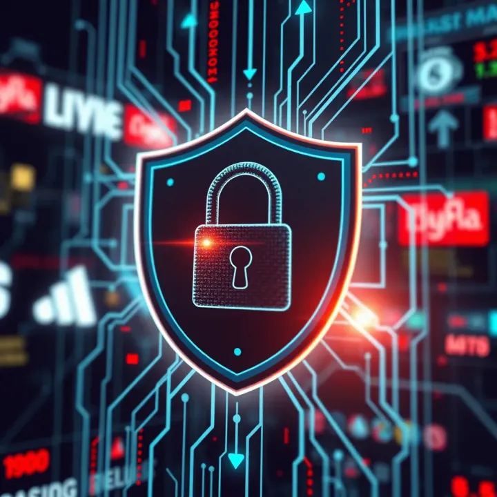 Illustration showing a digital lock protecting personal data from cyber threats
