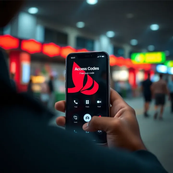 Mobile phone screen displaying a user dialing a free access code for telecom services